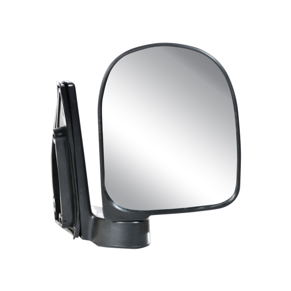 Uno Minda RV-15001R Shatterproof Glass Rear View Mirror (Black)- Right Hand Side for Hyundai Santro